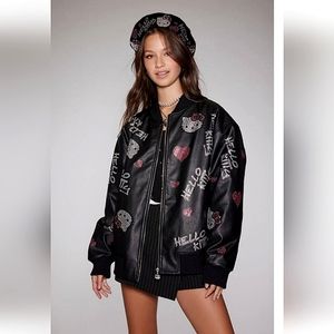 Hello Kitty Rhinestone Bomber Jacket